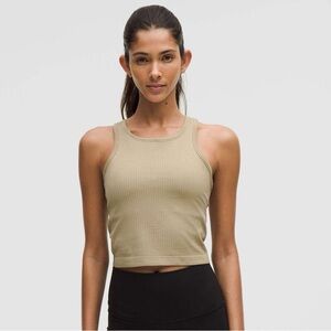 💚 NWT Lululemon Athletica Ebb to Street Crop Racerback Tank- Sheer Oak 10 💚